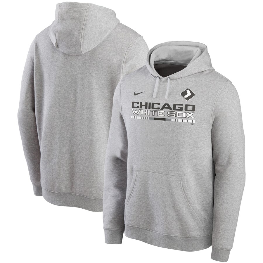Chicago White Sox Nike Color Bar Club Pullover Hoodie Gray